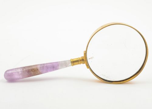 Unusual Victorian Magnifying Glass with Amethyst Handle - circa 1890