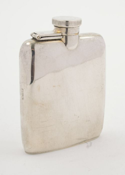 Stylish Silver Hip Flask - Asprey Chester 1915