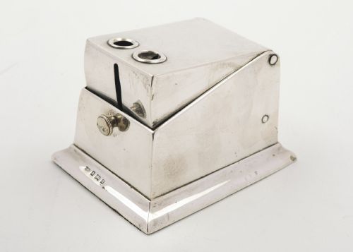 A Good Victorian Silver Table cigar Cutter Birmingham 1900