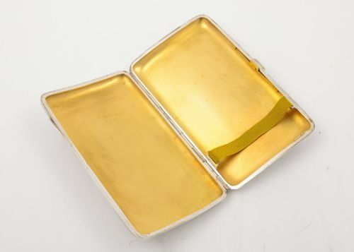 A Lovely Art Deco Silver Cigar Case London 1930