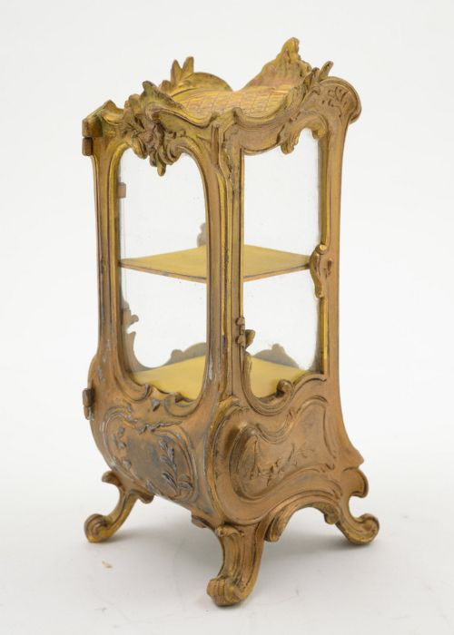 Gorgeous French Gilded Pewter Ring Cabinet circa 1900