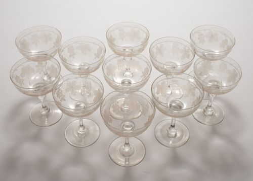 Gorgeous Edwardian Champagne Glasses circa 1905