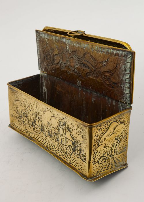 Unusual Arts & Crafts Brass Candle Box. Circa 1900