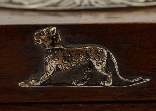 Super Walnut & Silver Cigar Box- London 1935