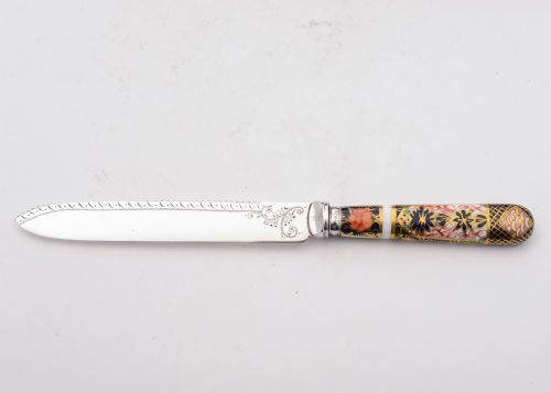 Lovely China Handled Cake Knife- Sheffield 1921