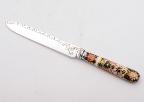 Lovely China Handled Cake Knife- Sheffield 1921