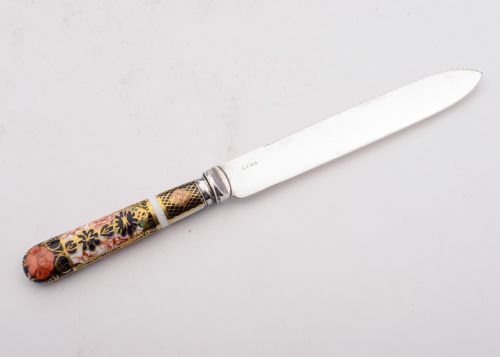 Lovely China Handled Cake Knife- Sheffield 1921