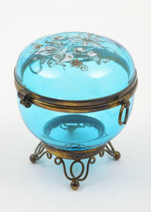 Pretty Edwardian Turquoise Trinket Box - circa 1905