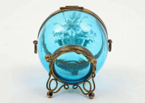 Pretty Edwardian Turquoise Trinket Box - circa 1905