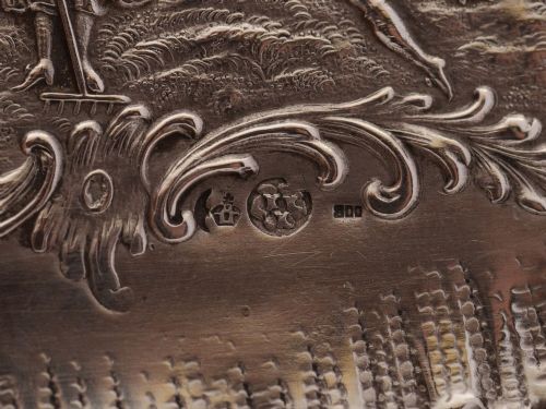 Pretty Embossed 800 Silver Pen Tray - circa 1900