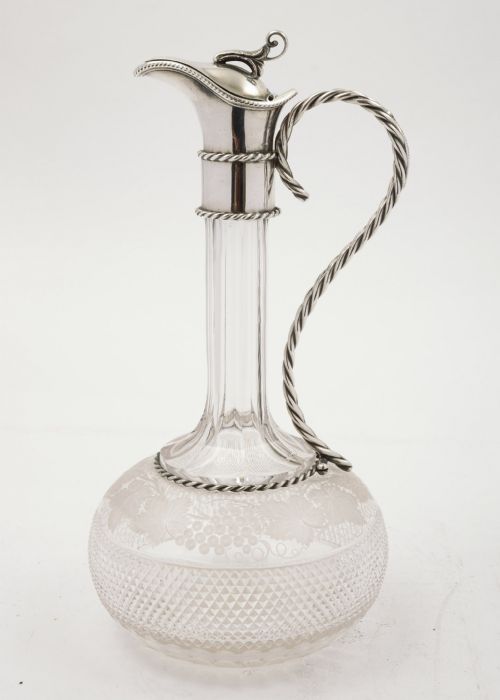 Elegant Edwardian Glass Claret Jug - circa 1905