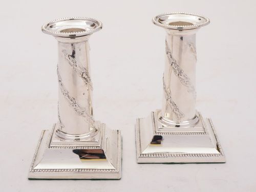 Beautiful Pair of Edwardian Silver Plated Candle Sticks - circa 1905