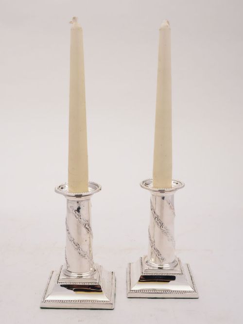 Beautiful Pair of Edwardian Silver Plated Candle Sticks - circa 1905