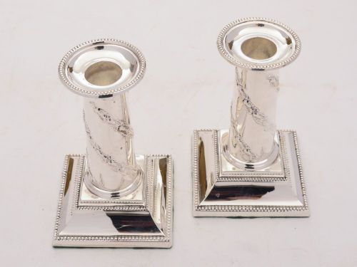 Beautiful Pair of Edwardian Silver Plated Candle Sticks - circa 1905