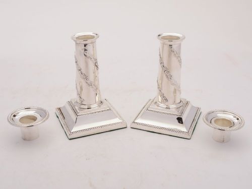 Beautiful Pair of Edwardian Silver Plated Candle Sticks - circa 1905