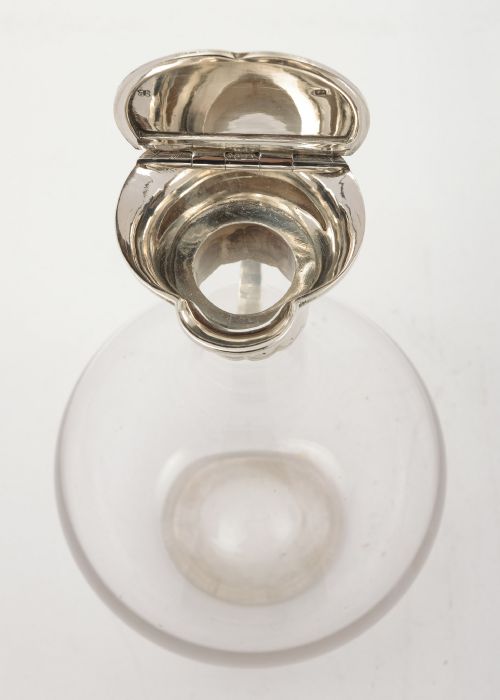 Fabulous Victorian Glass & Silver Claret Jug- Sheffield 1875