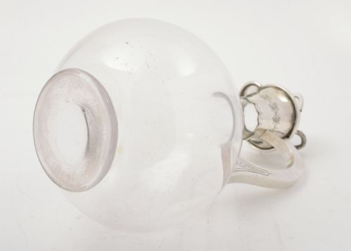 Fabulous Victorian Glass & Silver Claret Jug- Sheffield 1875