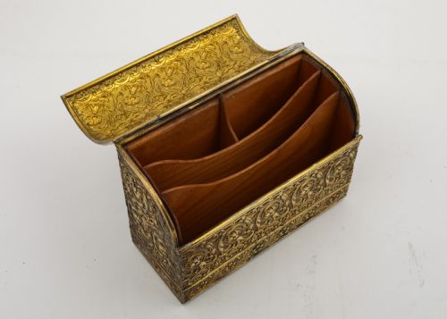 Decorative Brass English Art Nouveau Document Box - circa 1900