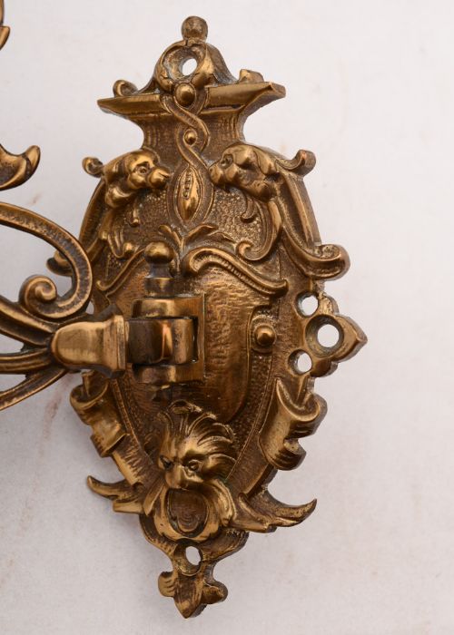 Brass Art Nouveau Wall Candle Holders- circa 1900