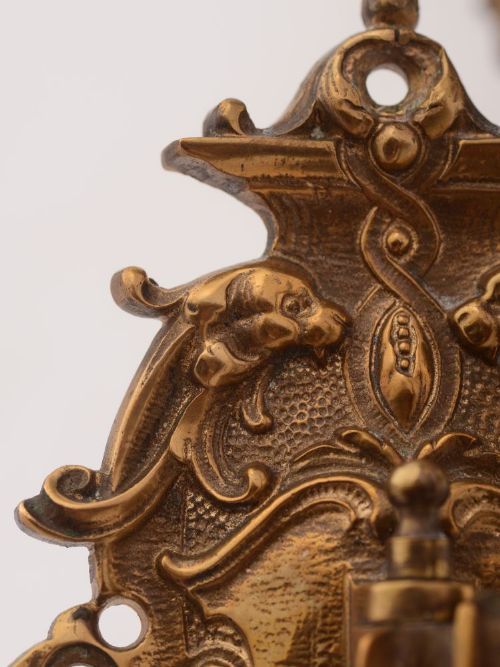 Brass Art Nouveau Wall Candle Holders- circa 1900