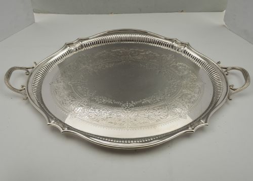 Lovely Victorian Silver Plated Butlers Serving Tray - circa 1890