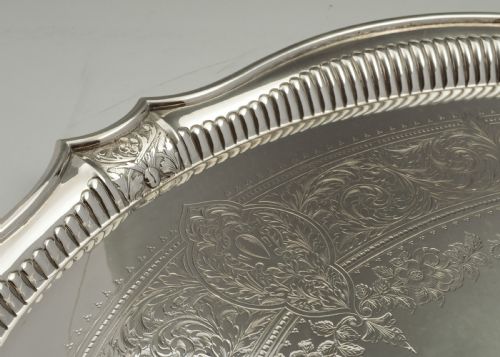 Lovely Victorian Silver Plated Butlers Serving Tray - circa 1890