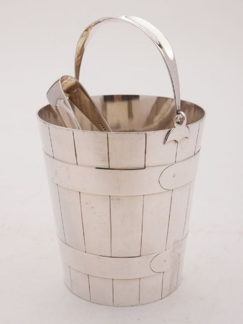 Gorgeous Edwardian Silver Plated Ice Bucket & Tongs - circa 1905