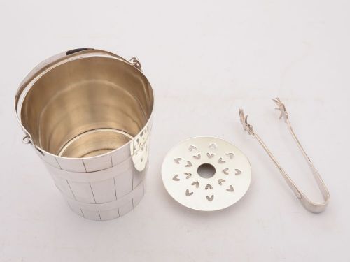 Gorgeous Edwardian Silver Plated Ice Bucket & Tongs - circa 1905