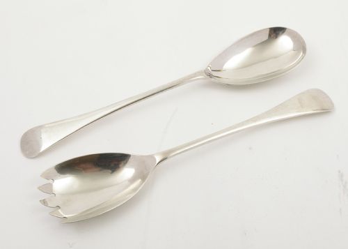 Stylish Pair of Old English Salad Servers - Chester 1923