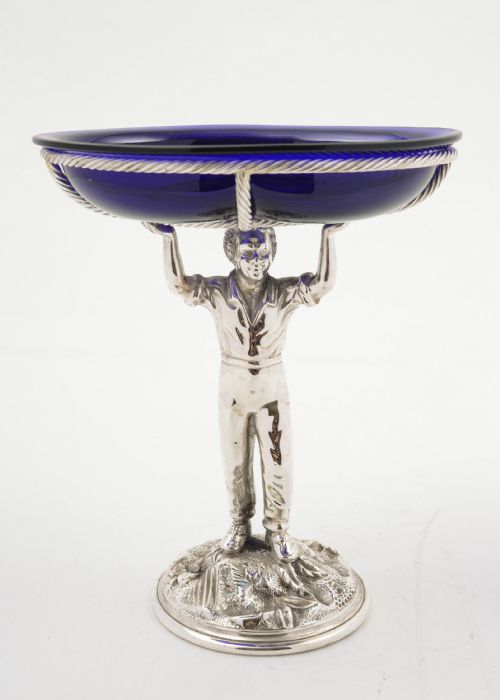 Lovely Colonial Style Serving Dish with Standing Figure - circa 1905