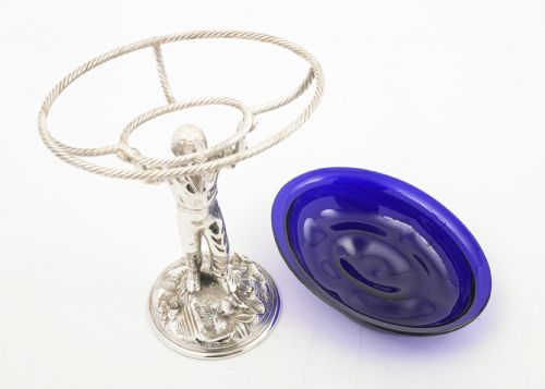 Lovely Colonial Style Serving Dish with Standing Figure - circa 1905