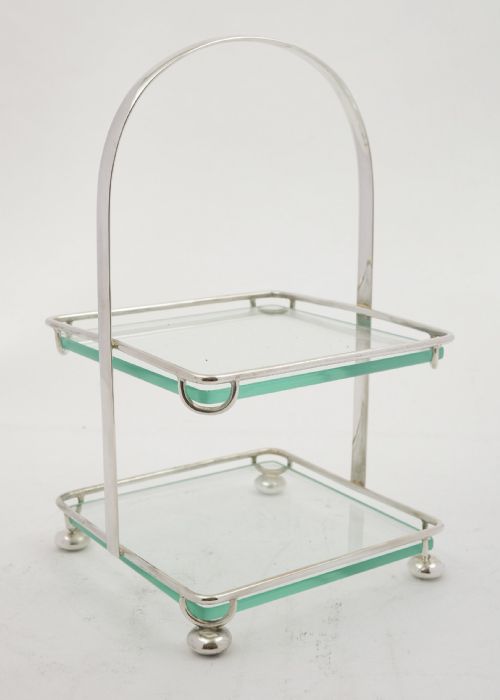 Super Art Deco two Tier Silver plated Cake Stand - circa 1930