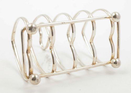 Unusual Edwardian Heart Shaped Silver Toast Rack - Sheffield 1905