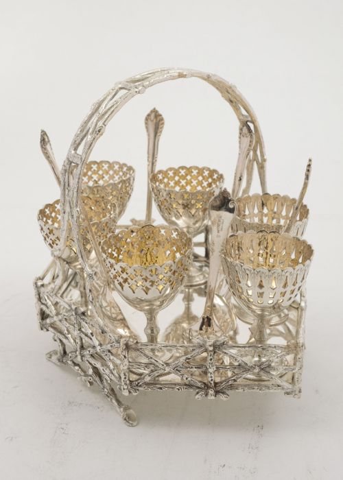 Rare Victorian Silver Plated Egg Cruet Set - circa 1880