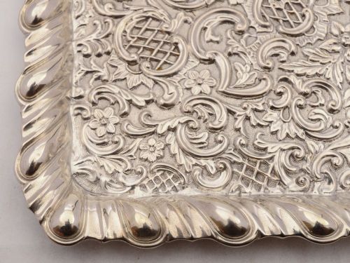 Victorian Silver Dressing Table Tray - Birmingham 1895