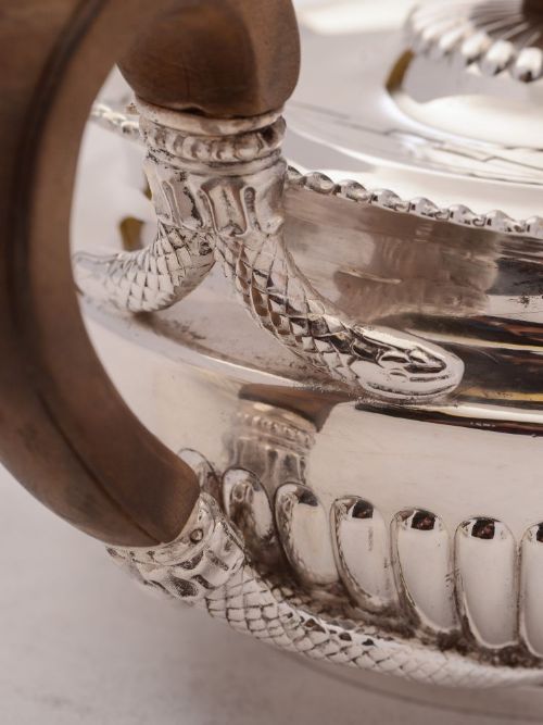 Unusual Silver Plated Snake Handle Tea Set - Circa 1920