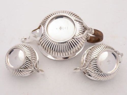 Unusual Silver Plated Snake Handle Tea Set - Circa 1920