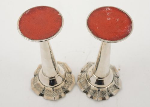 Lovely Pair of Edwardian Silver Vases - Sheffield 1906