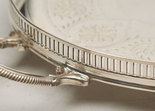 Elegant Edwardian Silver Plated Gallery Tray - Circa 1905