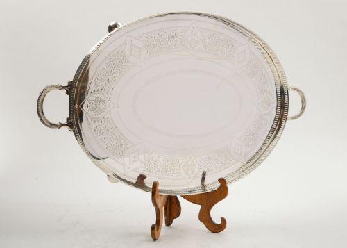 Elegant Edwardian Silver Plated Gallery Tray - Circa 1905