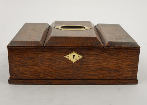 Super Edwardian Oak Smokers Box - circa 1905