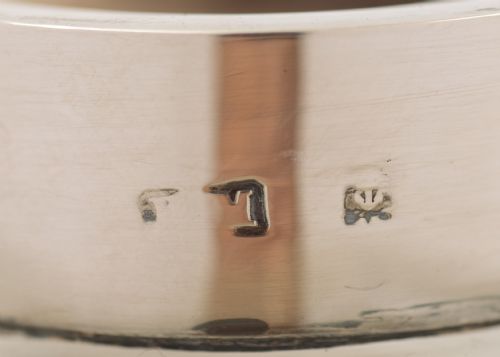 Good Large Edwardian Silver Topped Ink Pot - Birmingham 1905