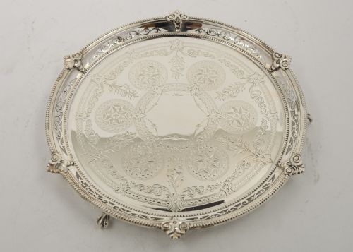 Pretty Victorian Silver Plated Salver - circa 1890