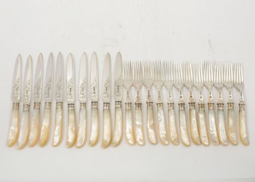 Gorgeous Edwardian Silver Dessert / Fruit Set - Sheffield 1905