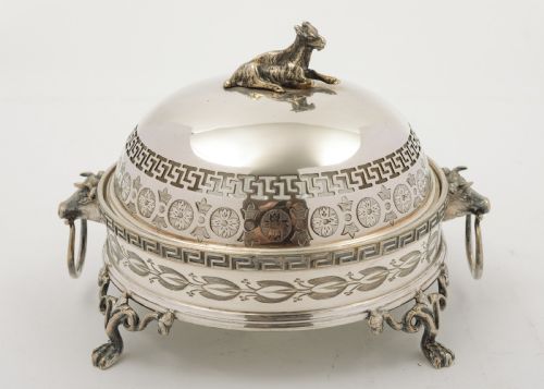 Unusual Victorian Silver Plated Butter Dish - circa 1890