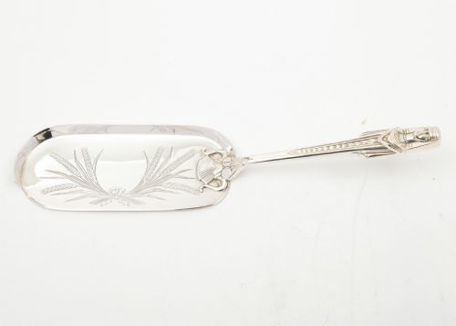 Unusual Victorian Silver Plated Crumb Scoop - 1870
