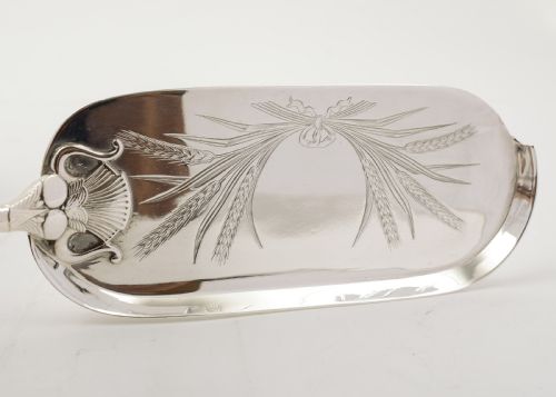 Unusual Victorian Silver Plated Crumb Scoop - 1870