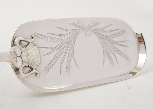 Unusual Victorian Silver Plated Crumb Scoop - 1870