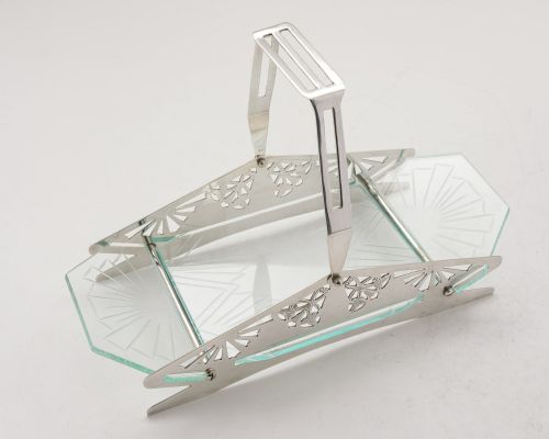 Stunning Art Deco Sandwich Basket - circa 1930
