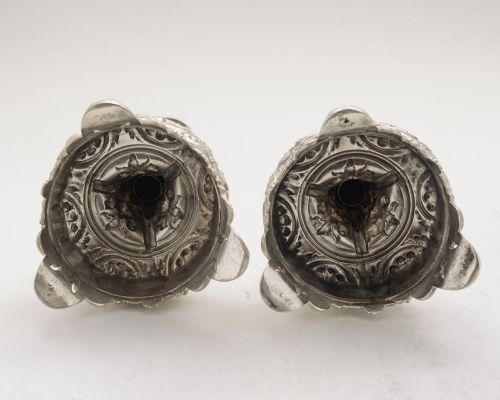 Gorgeous Pair Silver Plated Candle Sticks - circa 1870